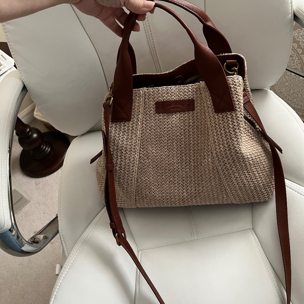 American Leather Raffia Handbag